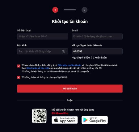 Hướng dẫn mở tài khoản chứng khoản trực tuyến tại SSI nhận 12 tháng Member VIP 