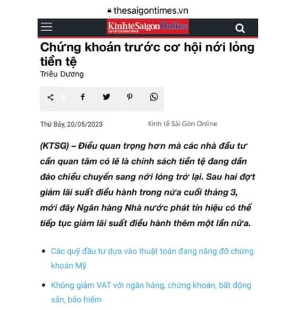 Ngoại trừ có gì đó quá xấu bất thường. Nếu không TTCK rất khó giảm